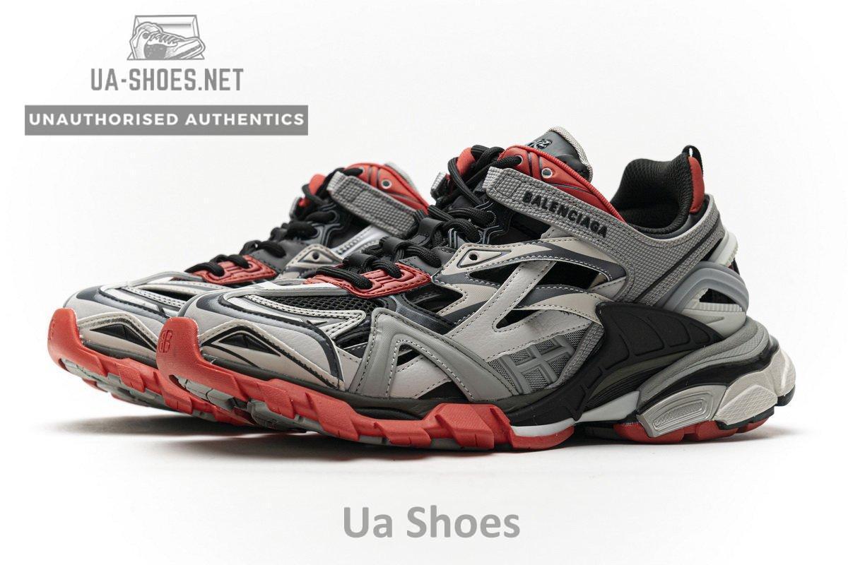 570391 W2GN3 1003 Blenciaga Track 2 Sneaker Grey Red - Image 6