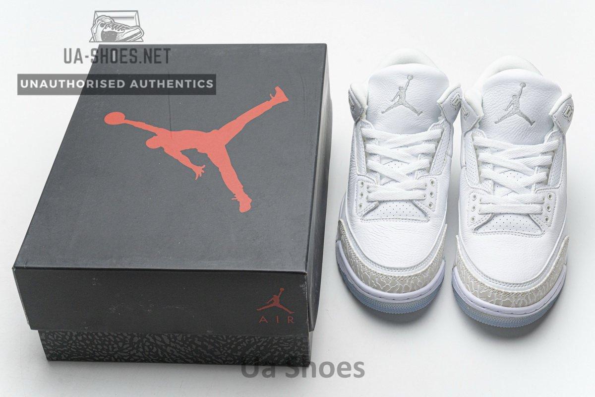 136064-111 Air Jordan 3 Retro Pure White - Image 3