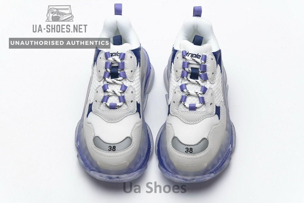 544351 W09E1 1322 Balenciaga Triple S White Purple - Image 4