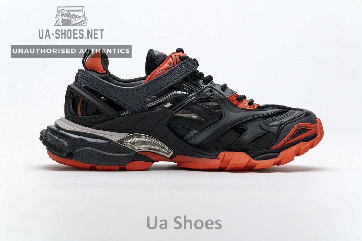 570391 W2GN1 2002 Blenciaga Track 2 Sneaker Dark Grey Orange - Image 8