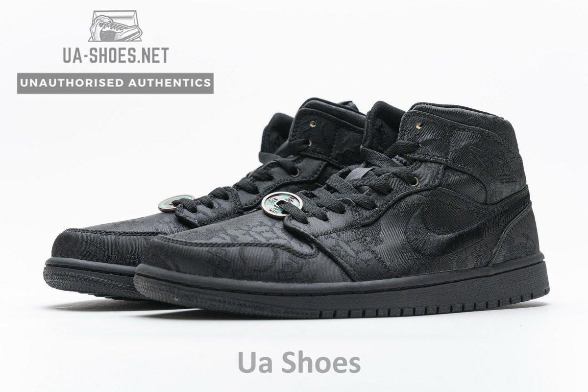 CU2804-300 Edison Chen x Air Jordan 1 Mid “Fearless Black” - Image 9