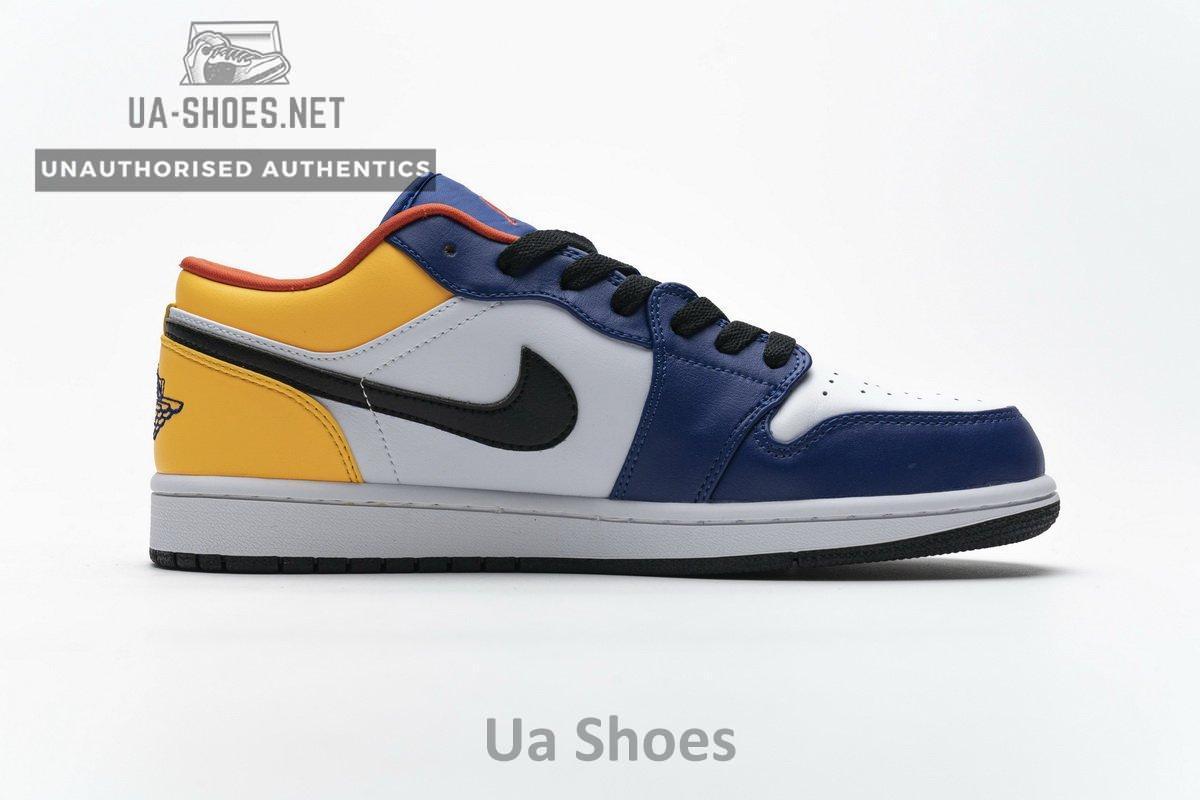 553558-123 Air Jordan 1 Low Blue Yellow Orange - Image 8