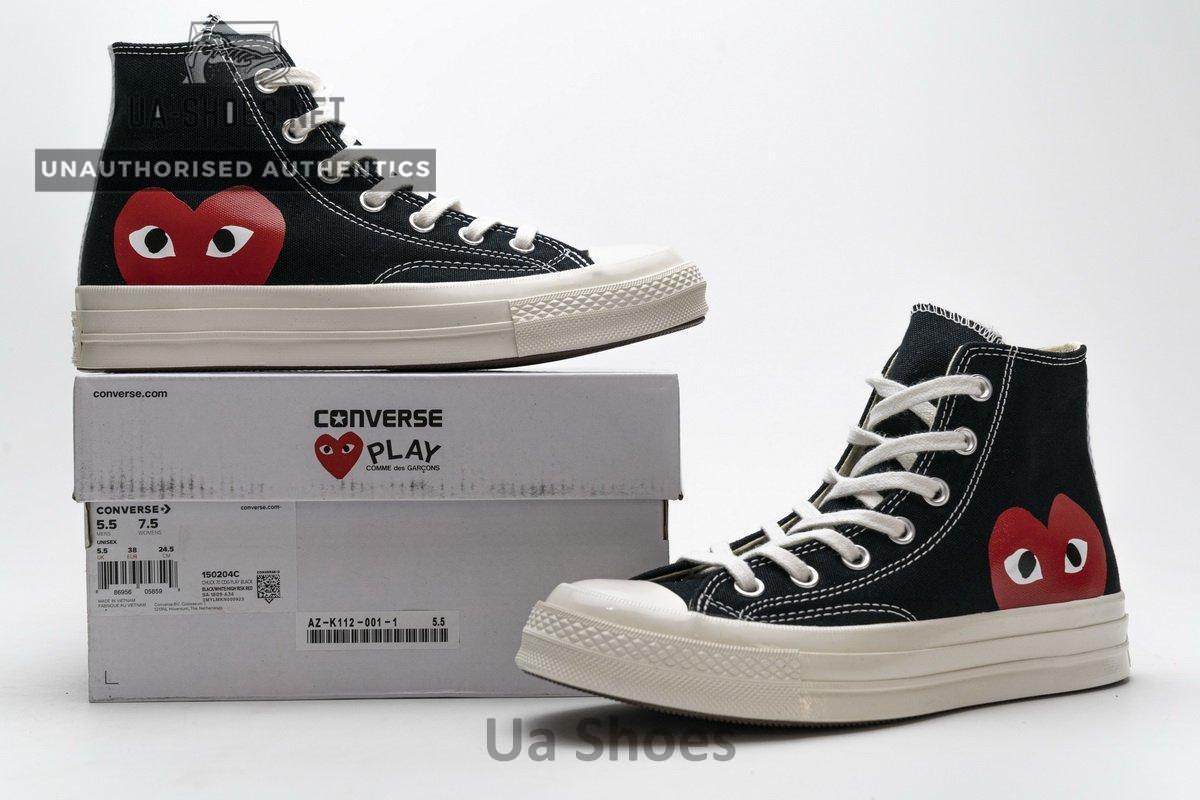150204C CDG Play x Converse Chuck Taylor All Star 70 High Top - Image 2
