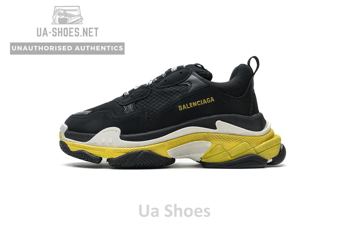 483513 W06E1 1078 Balenciaga Triple S Black Yellow