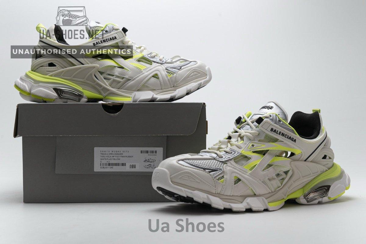 568515 W2ON3 9073 Blenciaga Track 2 Sneaker White Fluo Yellow - Image 2