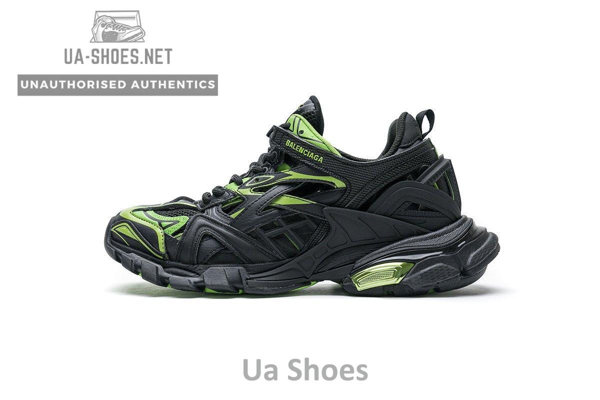 568615 W2GN1 1012 Blenciaga Track 2 Sneaker Black Green