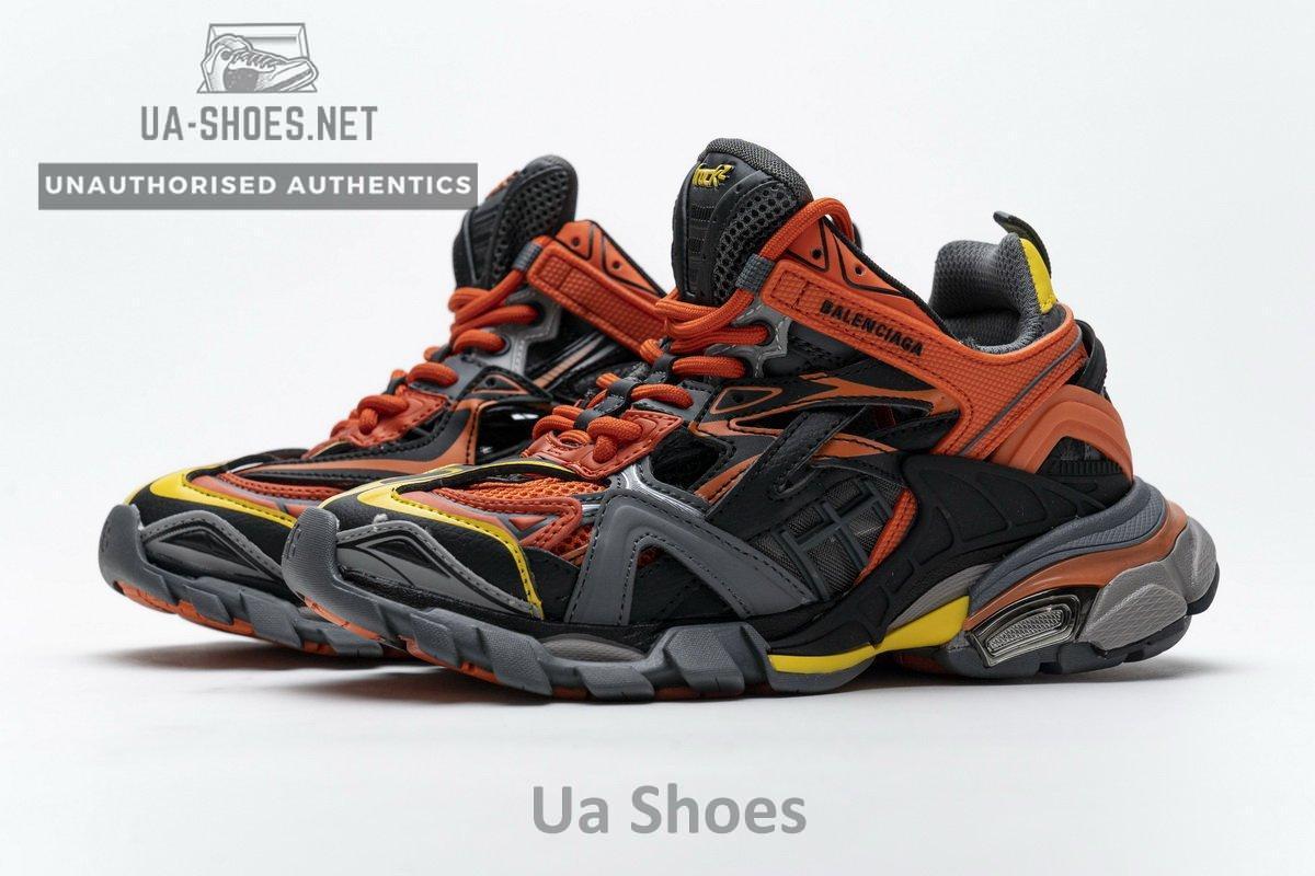 568614 W2GN8 2008 Blenciaga Track 2 Sneaker Black Orange - Image 5