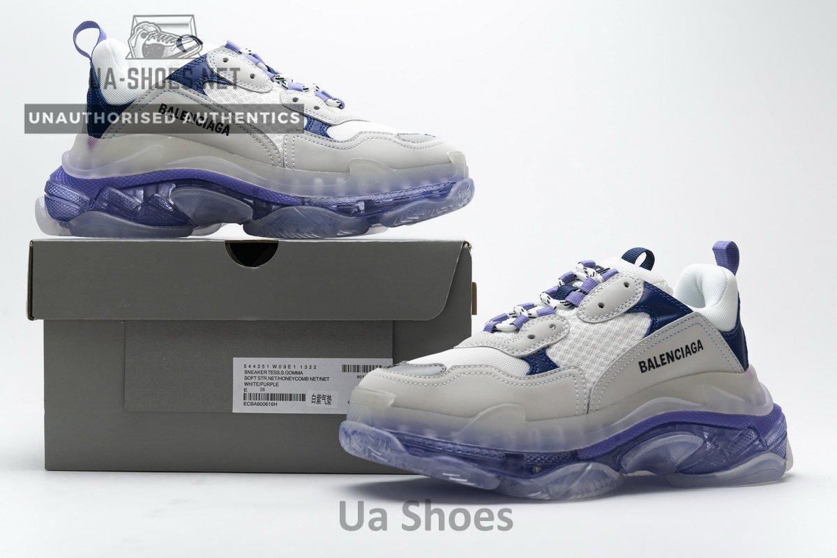 544351 W09E1 1322 Balenciaga Triple S White Purple - Image 2