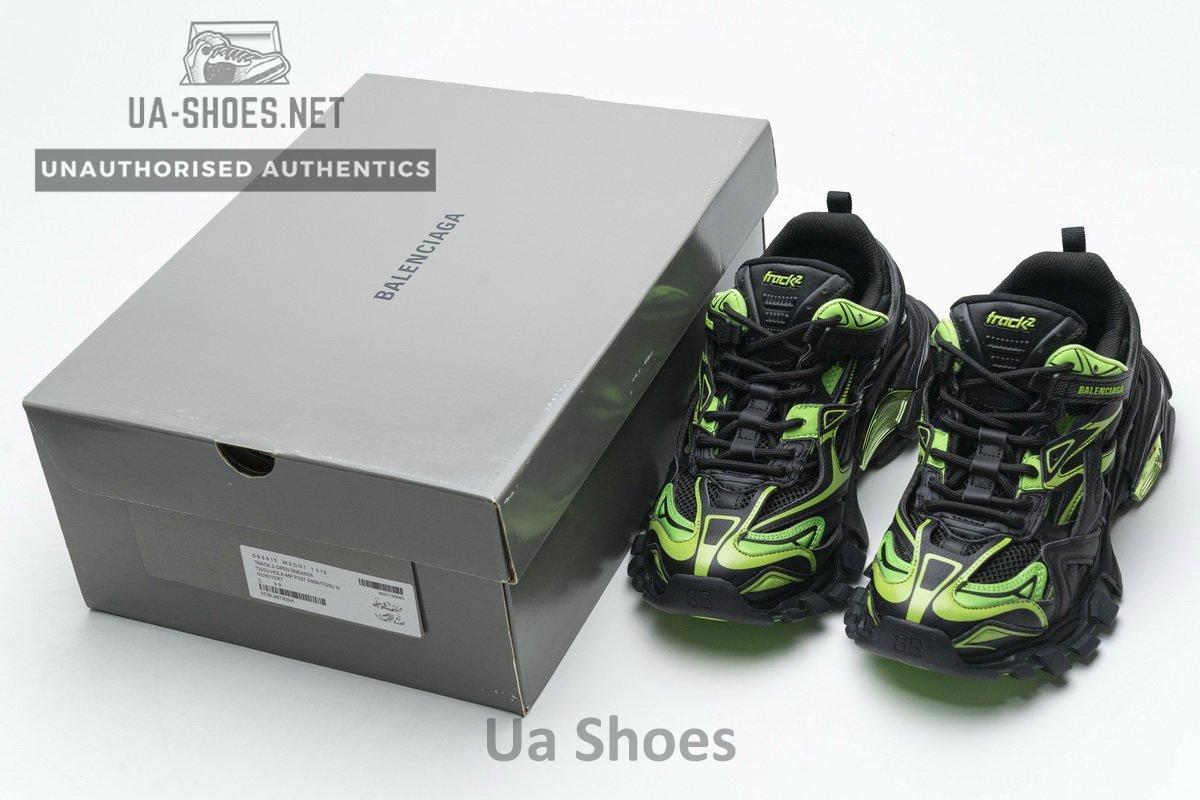 568615 W2GN1 1012 Blenciaga Track 2 Sneaker Black Green - Image 3