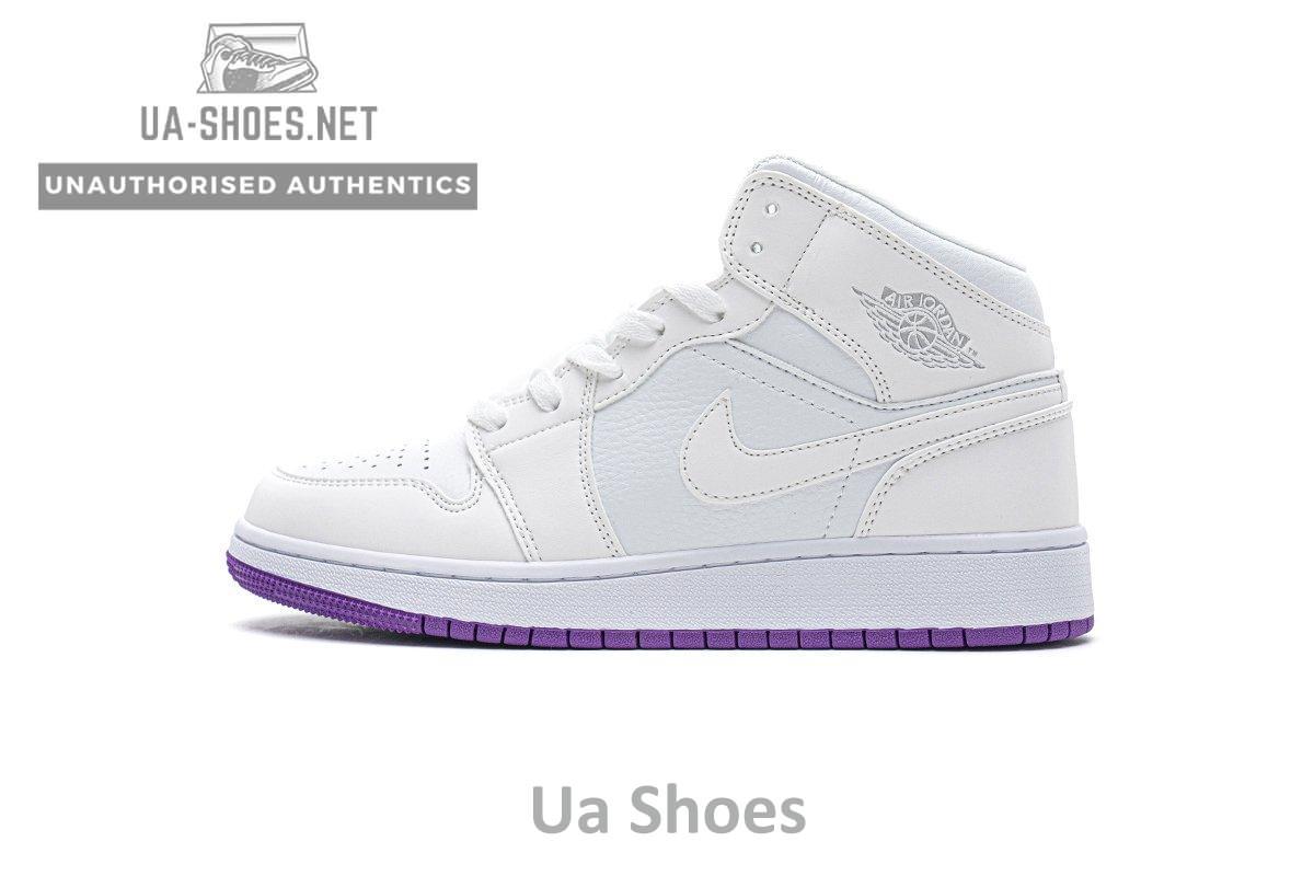 555112-100 Air Jordan 1 Mid SE White Fuchsia Blast