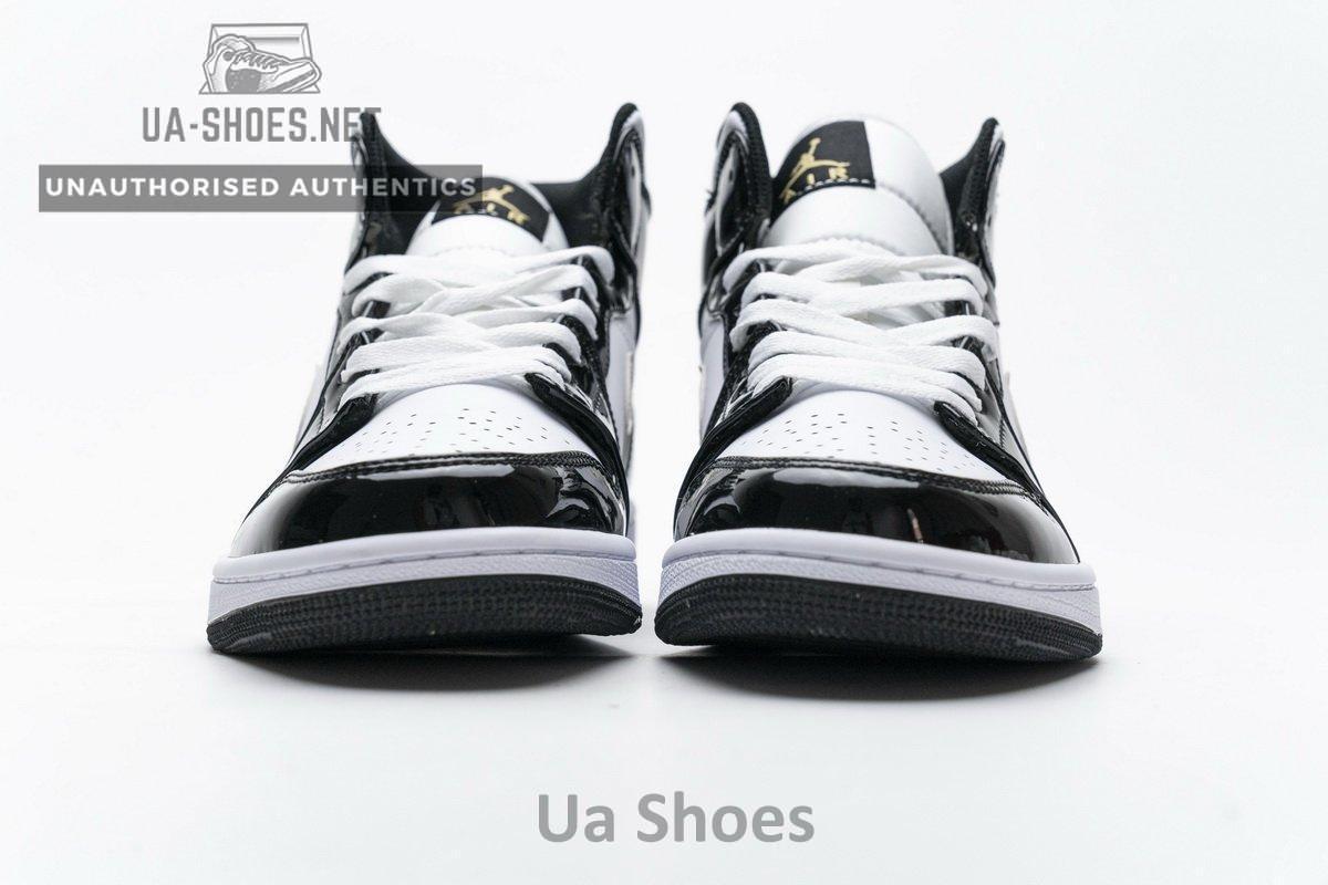852542-007 Air Jordan 1 Mid Gold Patent Leather - Image 5
