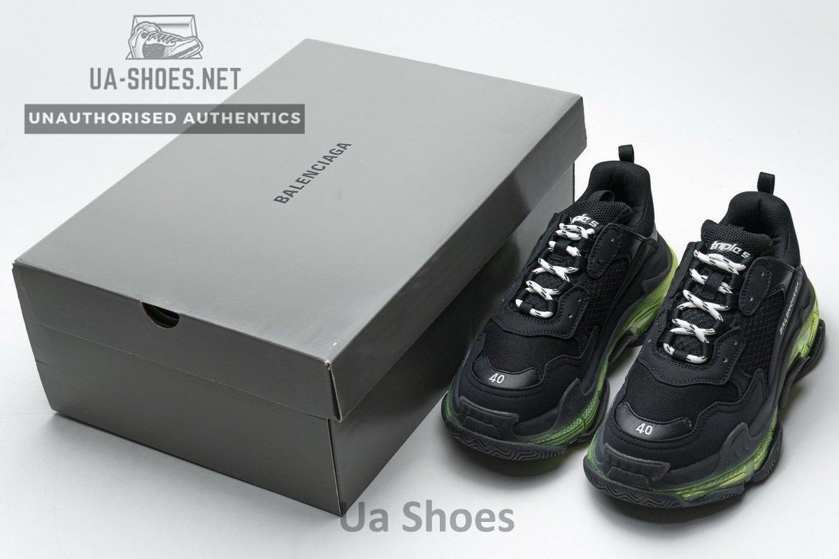 541624 W09O1 2140 Balenciaga Triple S Black Green - Image 3