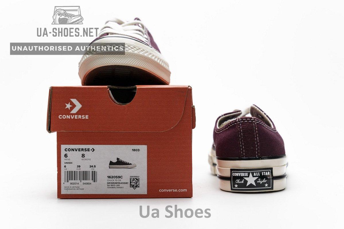 162059C Converse Chuck 70 OX Dark Burgundy Black Egret - Image 2