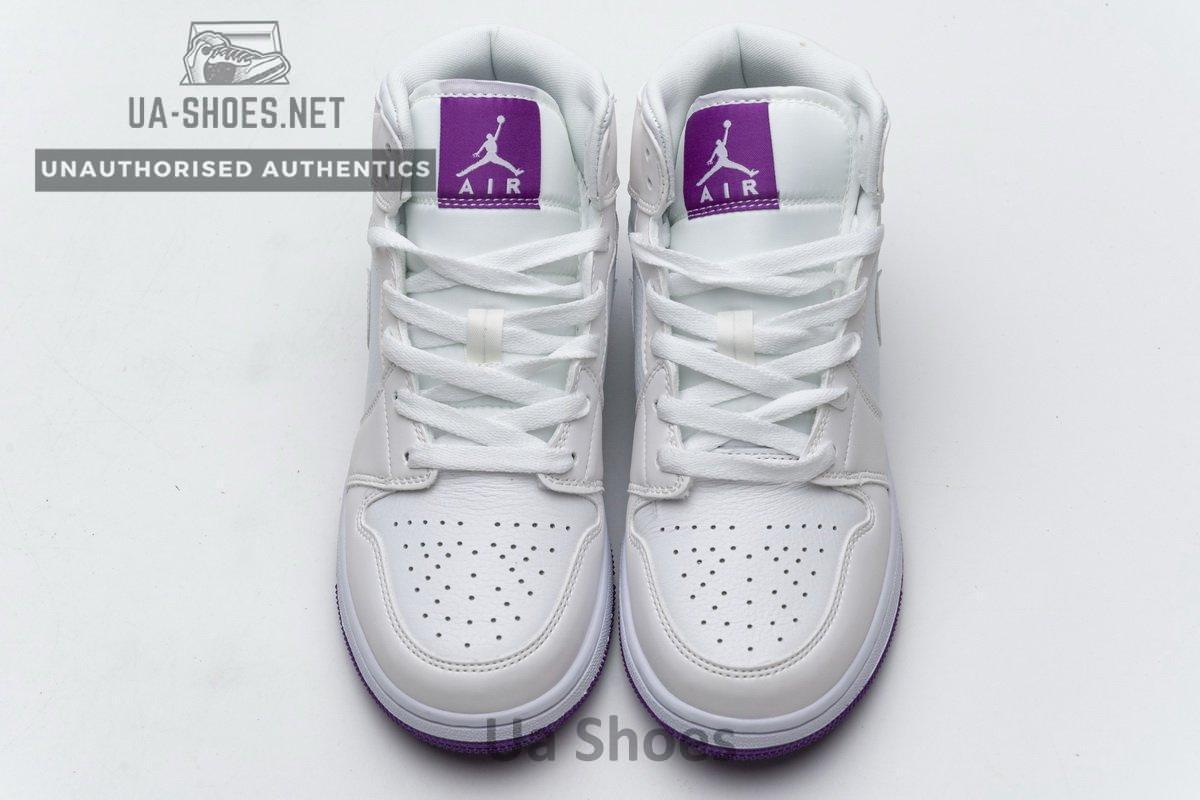 555112-100 Air Jordan 1 Mid SE White Fuchsia Blast - Image 4