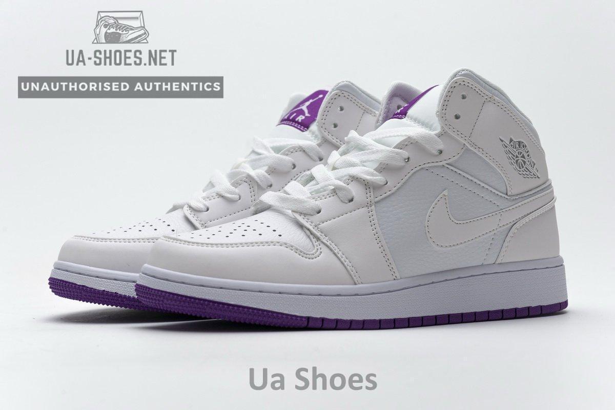 555112-100 Air Jordan 1 Mid SE White Fuchsia Blast - Image 6