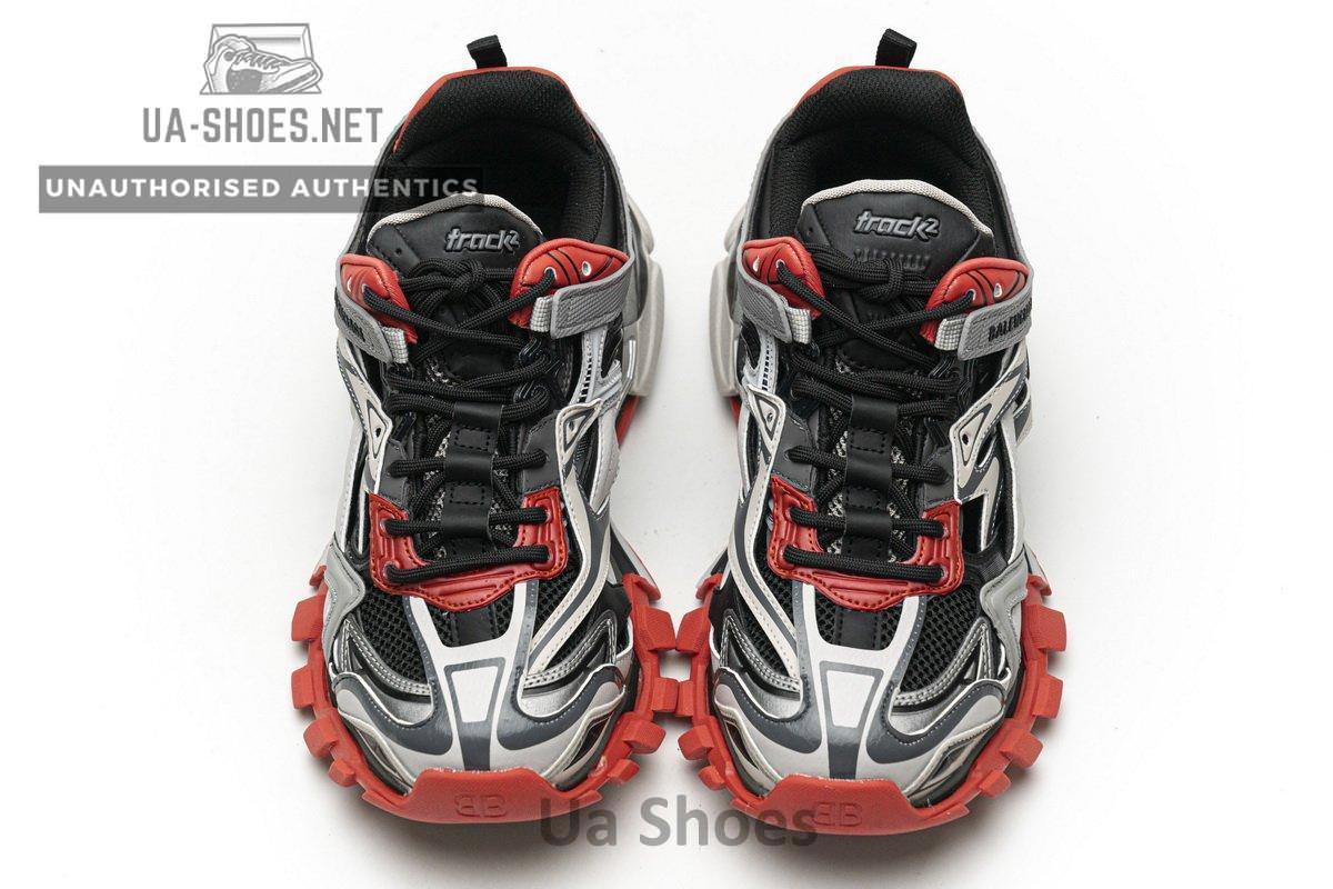 570391 W2GN3 1003 Blenciaga Track 2 Sneaker Grey Red - Image 4