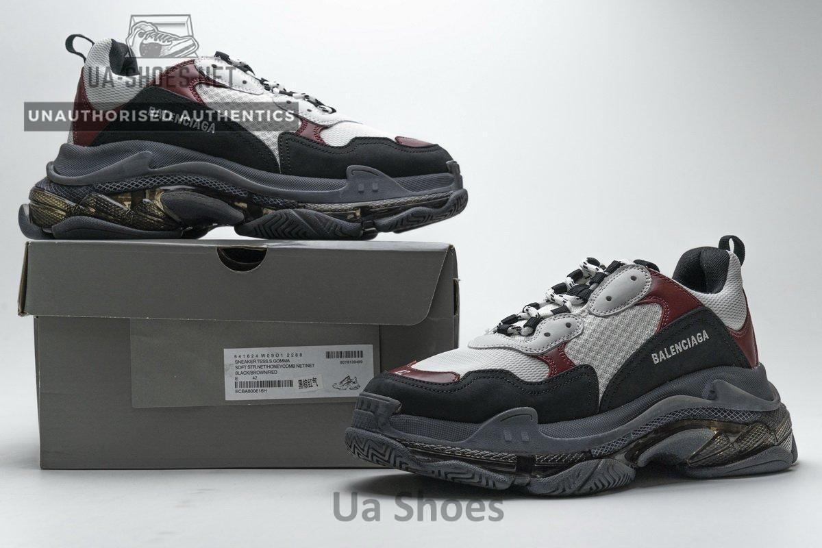 541624 W09O1 2268 Balenciaga Triple S Black Brown Red - Image 2