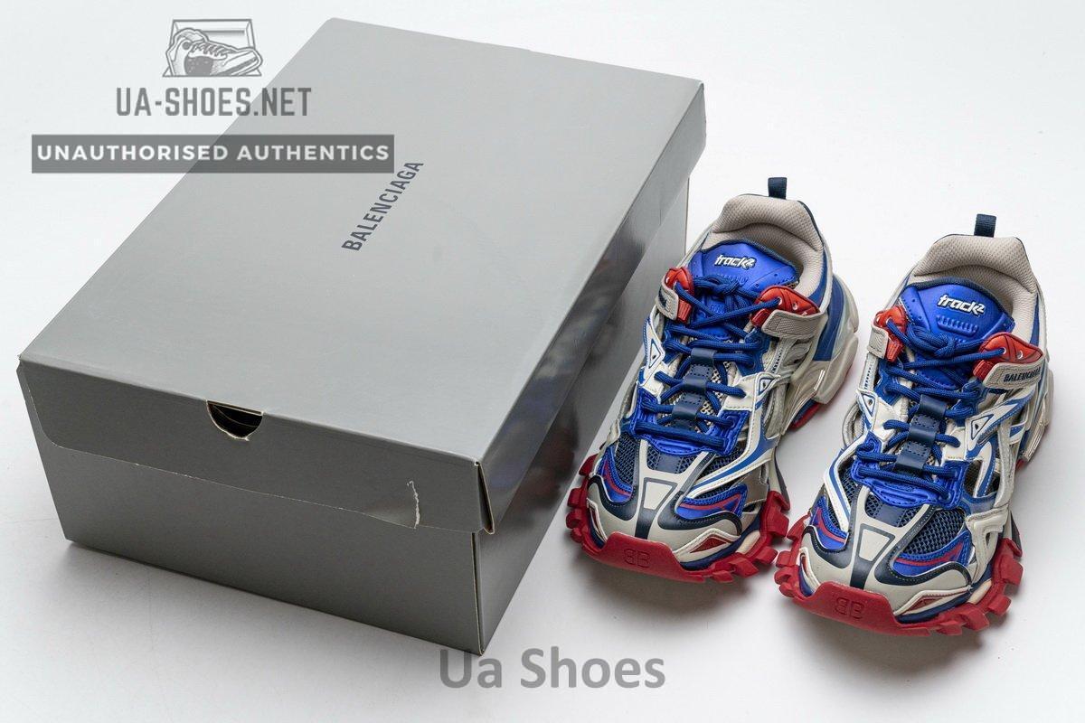 570391 W2GN2 8570 Blenciaga Track 2 Sneaker Beige Blue - Image 3
