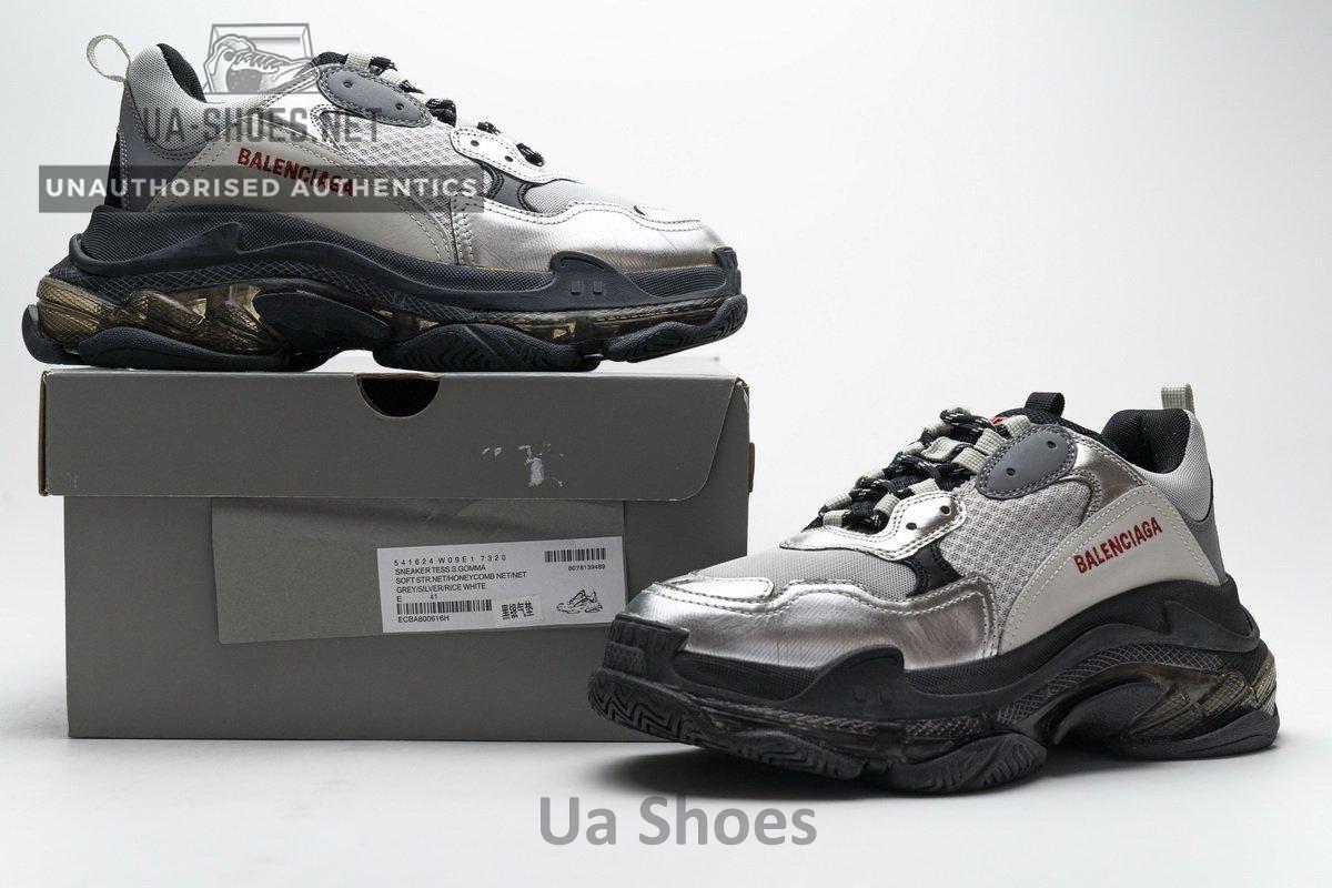 541624 W09E1 7320 Balenciaga Triple S Black Silver2 - Image 2