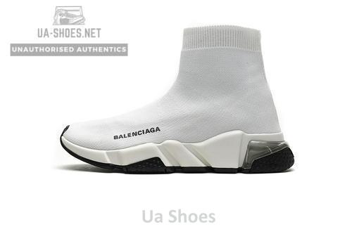 Balenciaga Speed Clear Sole Sneaker White Black