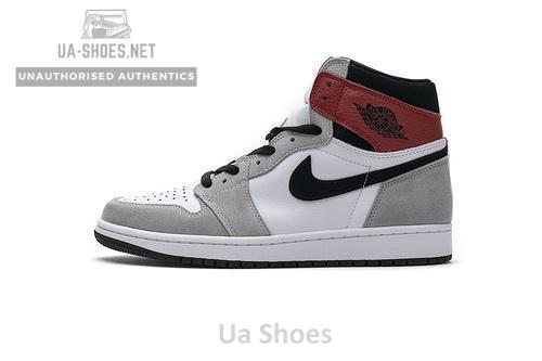 555088-126 Air Jordan 1 High Smoke Grey Red