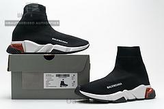 Balenciaga Speed Clear Sole Sneaker Black White Red - Image 3