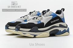 541624 W06E2 7080 Balenciaga Triple S Black Grey Blue - Image 4