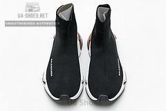 Balenciaga Speed Clear Sole Sneaker Black White Red - Image 2