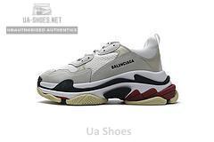 541624 W06E2 1790 Balenciaga Triple S White Dark Grey Red