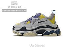 541624 W06E2 7282 Balenciaga Triple S Black Grey Blue