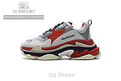 541624 W06E2 1863 Balenciaga Triple S Red White Dark Grey