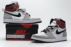 555088-126 Air Jordan 1 High Smoke Grey Red - Image 2