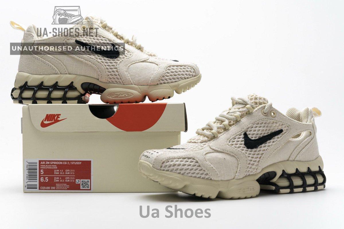 CQ5486-200 Stussy X Nike Air Zoom Spiridon Caged 2 Fossil - Image 2