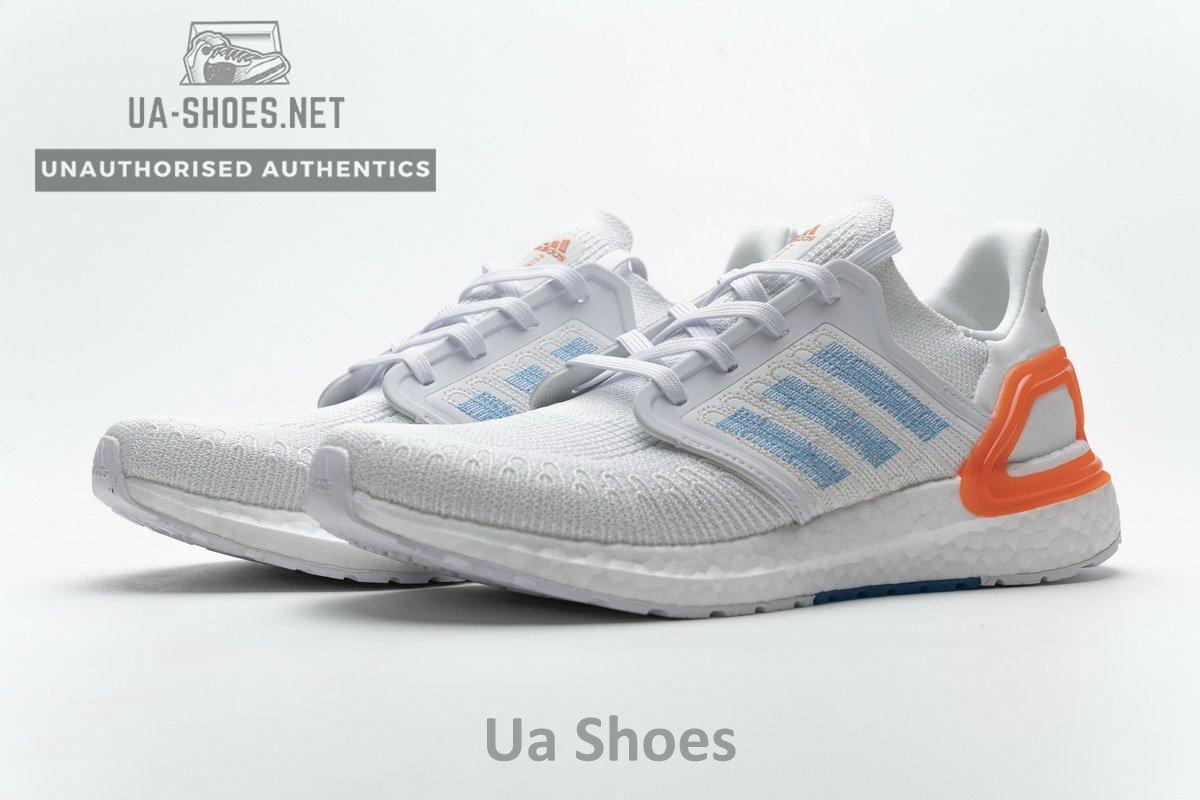 EG0768 adidas Ultra BOOST 20 Primeblue White Blue Orange - Image 6