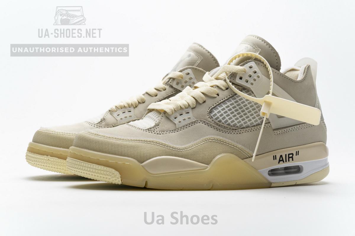 OFF White x Air Jordan 4 Sail - Image 6