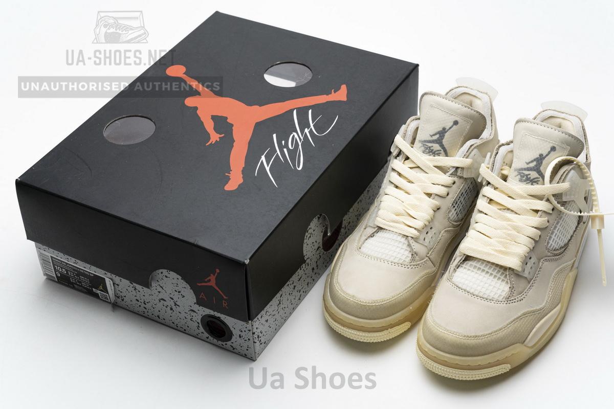 OFF White x Air Jordan 4 Sail - Image 3
