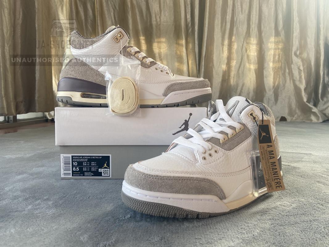 A Ma Maniere x Air Jordan 3 Retro SP Medium Grey - Image 2