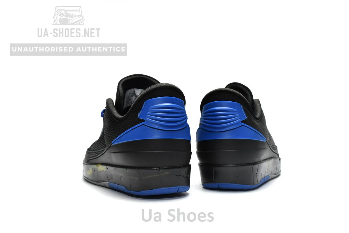 DJ4375-004 Off White x Air Jordan 2 Retro Low SP Black and Varsity Royal - Image 7