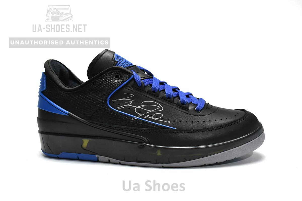 DJ4375-004 Off White x Air Jordan 2 Retro Low SP Black and Varsity Royal - Image 5