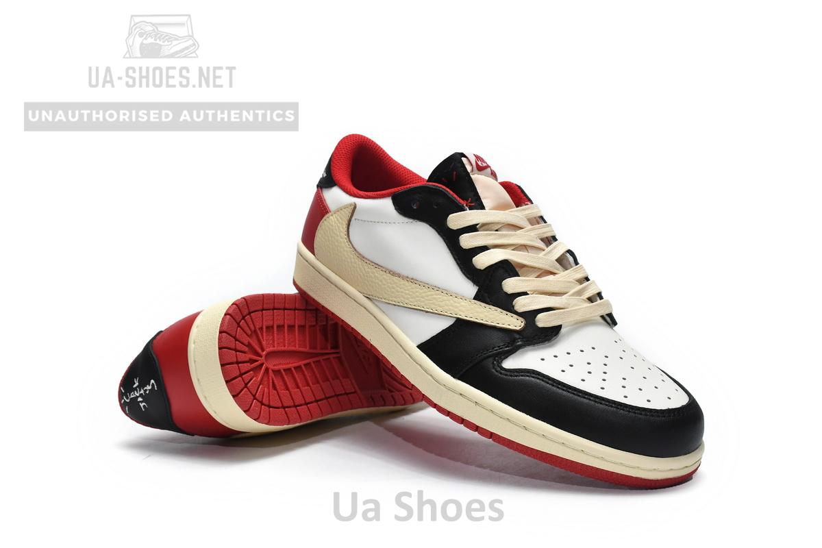 DM7866-166 Travis Scott x Air Jordan 1 Low Black Red - Image 3