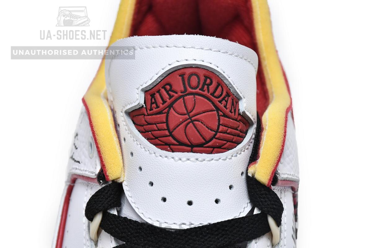 DJ4375-106 Off White x Air Jordan 2 Retro Low SP White and Varsity Red - Image 6