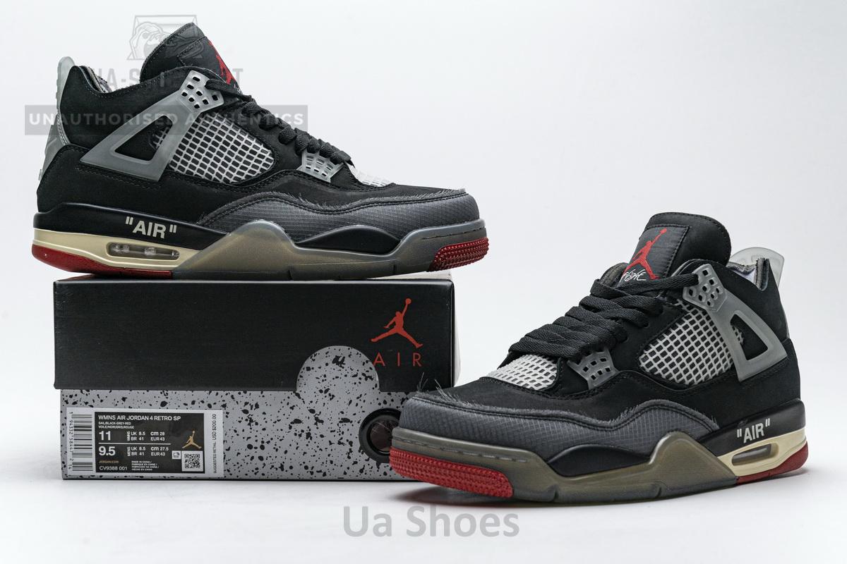 CV9388-001 OFF White x Air Jordan 4 Bred - Image 2