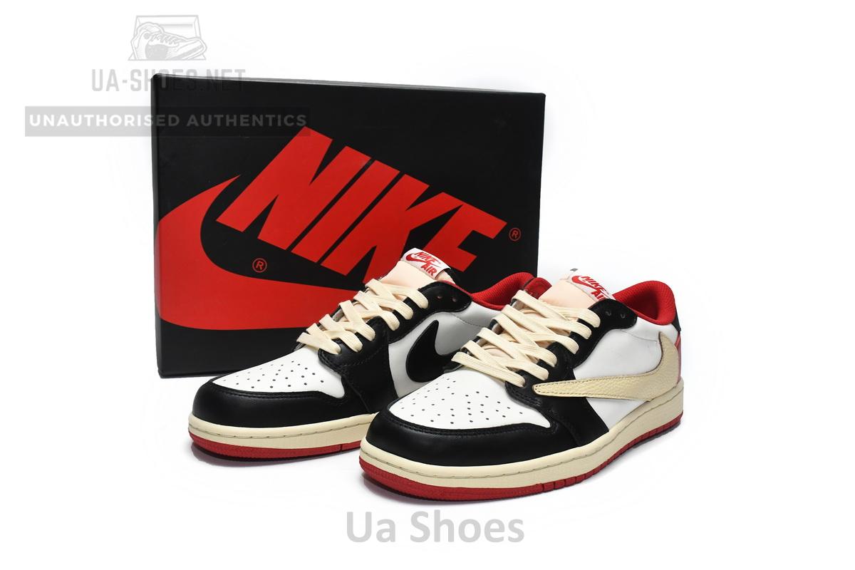 DM7866-166 Travis Scott x Air Jordan 1 Low Black Red - Image 2