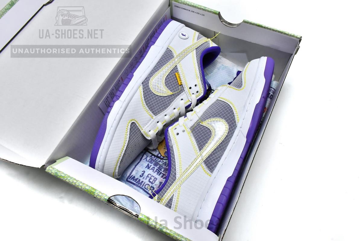 DJ9649-500 Union x Nike Dunk Low Purple Gold - Image 3