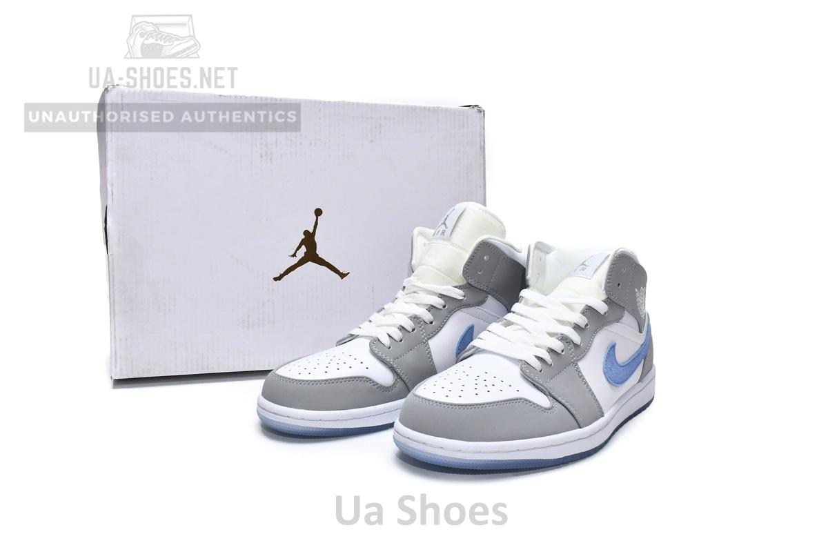 BQ6472-105 Air Jordan 1 Mid Wolf Grey Aluminum - Image 2