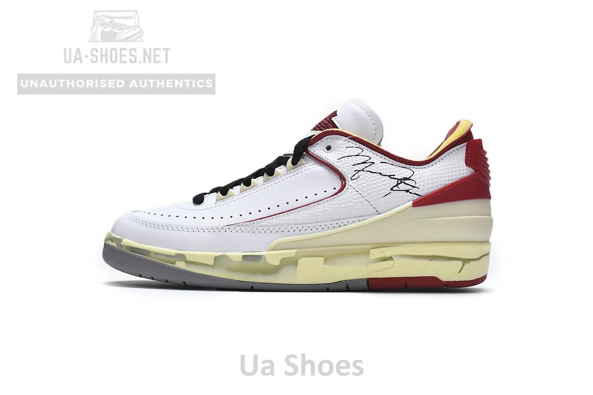 DJ4375-106 Off White x Air Jordan 2 Retro Low SP White and Varsity Red
