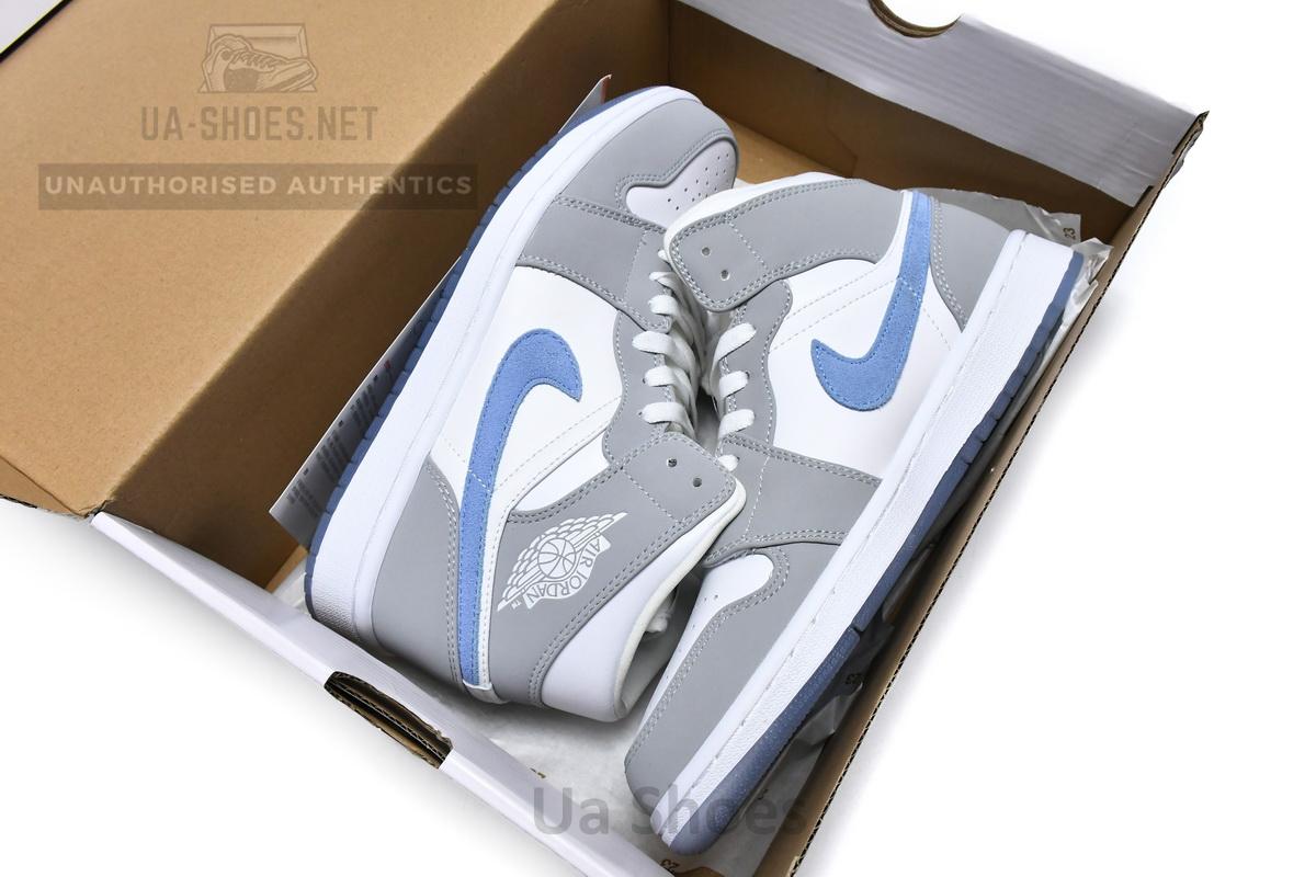 BQ6472-105 Air Jordan 1 Mid Wolf Grey Aluminum - Image 3