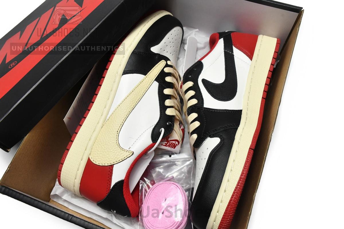 DM7866-166 Travis Scott x Air Jordan 1 Low Black Red - Image 4
