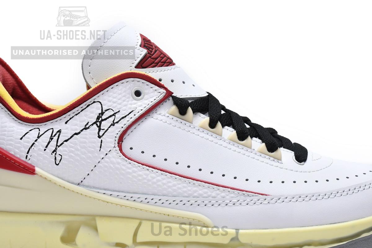 DJ4375-106 Off White x Air Jordan 2 Retro Low SP White and Varsity Red - Image 5