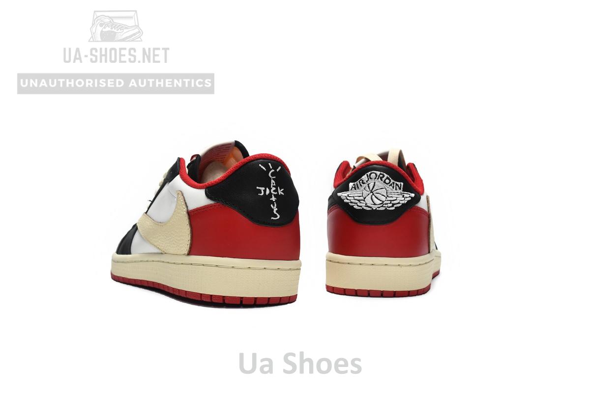 DM7866-166 Travis Scott x Air Jordan 1 Low Black Red - Image 7